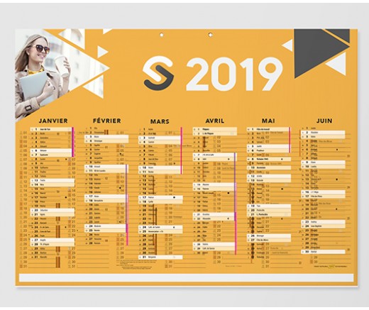 Calendrier souple horizontal 10x21